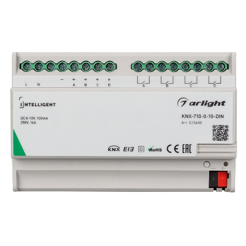 INTELLIGENT ARLIGHT Конвертер KNX-710-0-10-DIN (230V, 4x0/1-10, 4x16A) IARL арт.025680