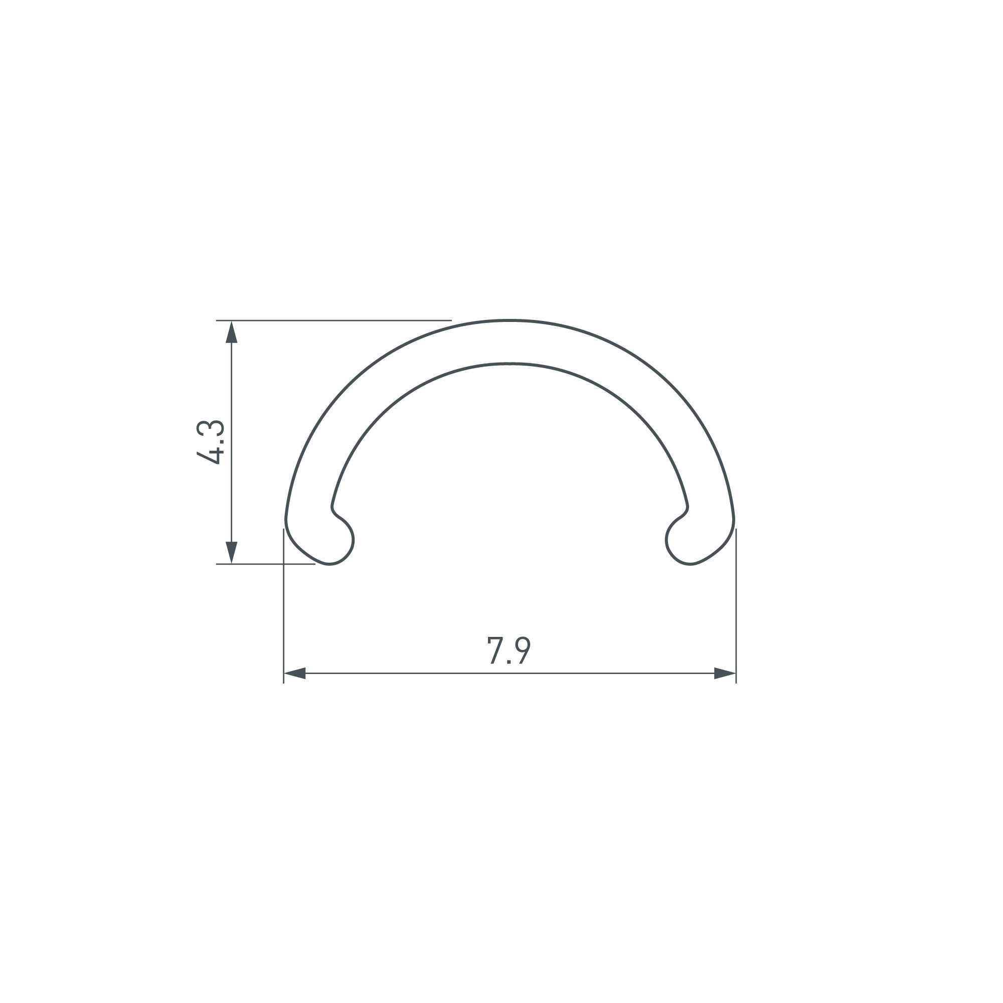 Экран матовый полукруглый для профилей Arlight ARH-ROUND-D8-2000 Round Opal Пластик 036326